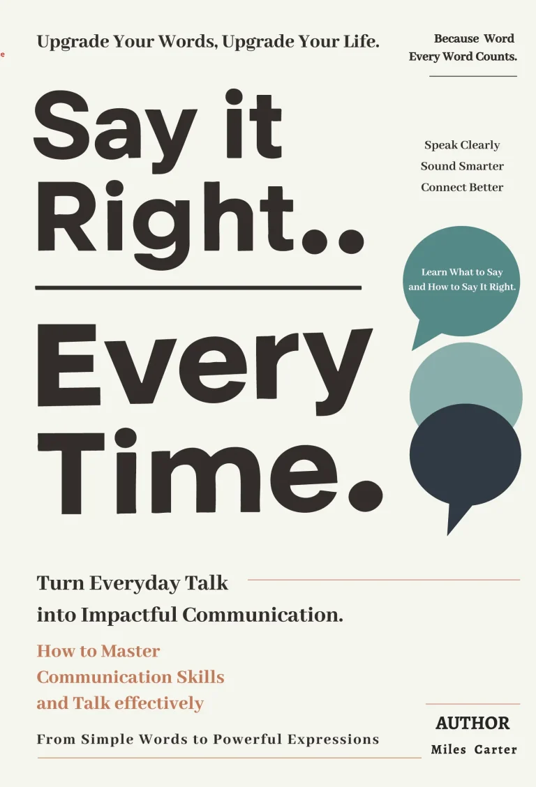 Say it Right Every time by Miles Carter